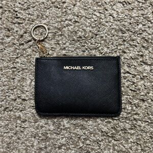 Michael Kors Black Card Holder with Gold Accents